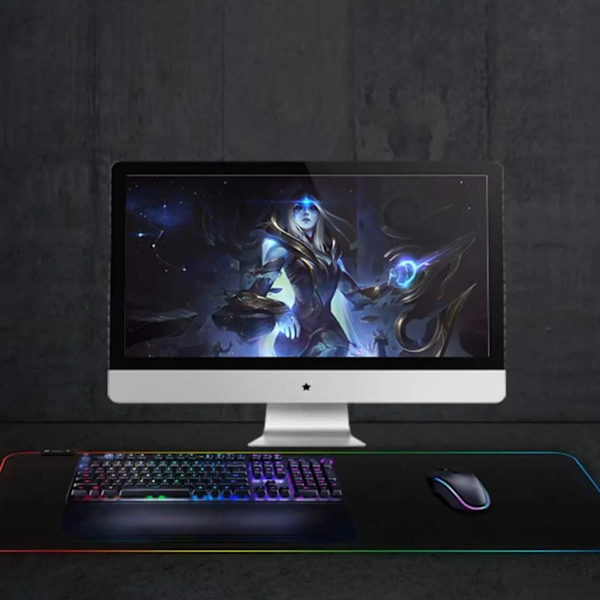 Gaming LED RGB bordmåtte 80x30cm sort