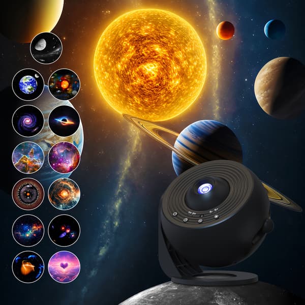 13-i-1 Planetarium LED Galakse Lampe med Stjernehimmel sort