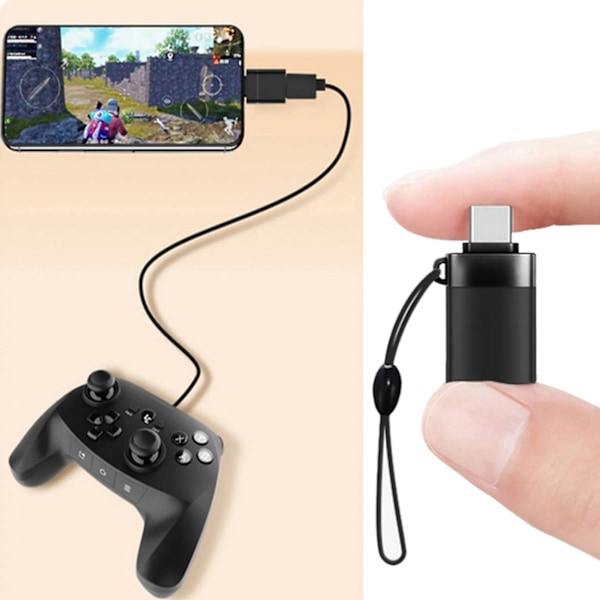USB C hann til USB A hunn 3.0 OTG-adapter svart