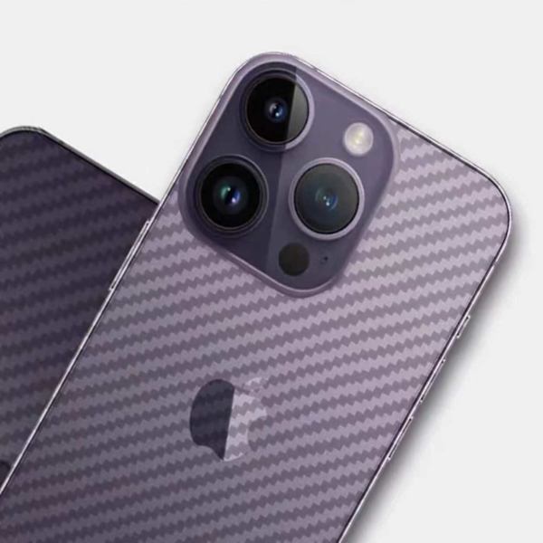 iPhone 14 plus beskyttelsesfilm til bagerste kulfiber kulstof hud gennemsigtig