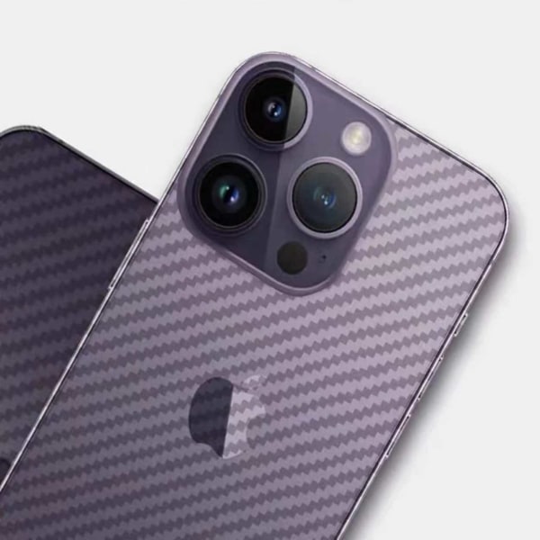 iPhone 14 Pro Max beskyttende film til bageste kulfiber kulstofhud gennemsigtig
