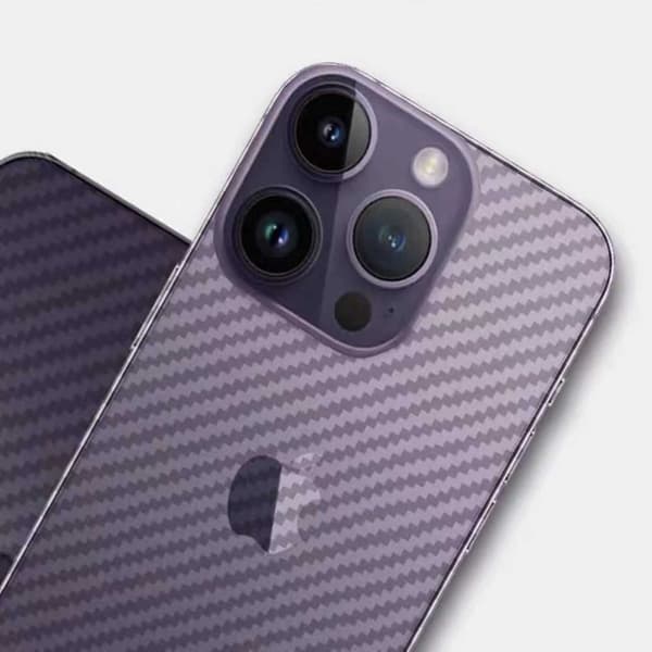 iPhone 14 Pro Max Skyddsfilm för Baksida Kolfiber Carbon Skin transparent