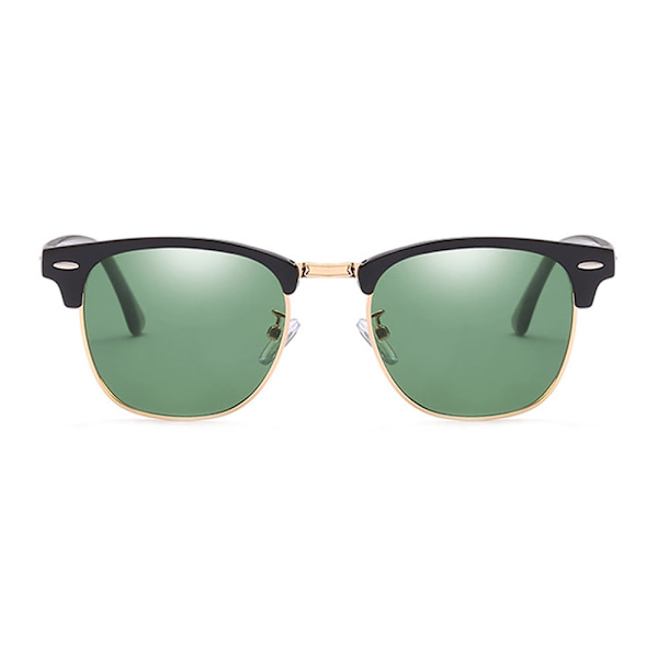Black Solbriller Clubmaster Green Glass + Senile String svart