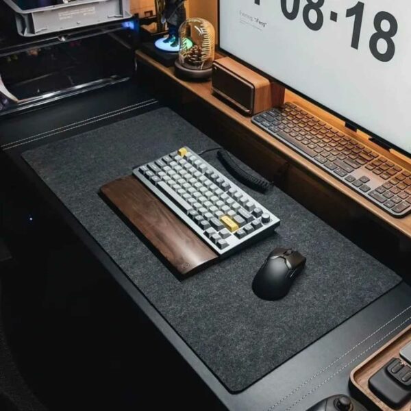 Skrivbordsunderlägg 80x40cm Svart Filt svart