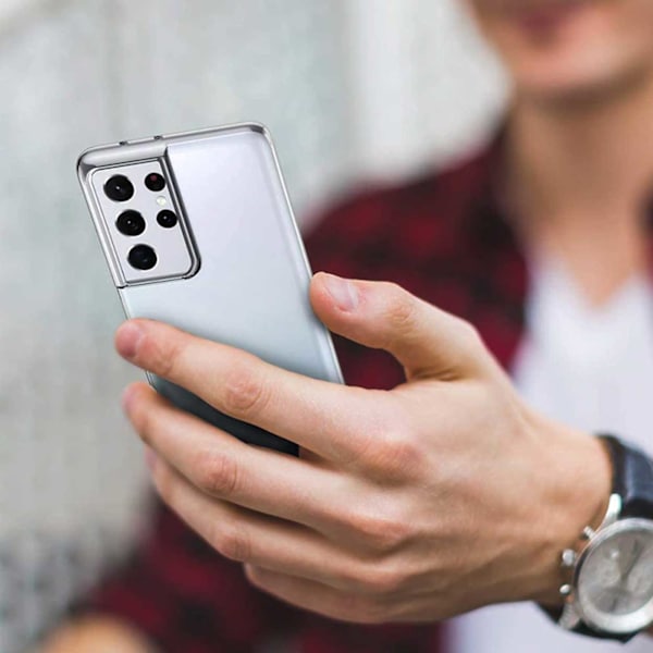 Ohut läpikuultava mobiili kuori Galaxy S21 Ultra Läpinäkymä läpinäkyvä