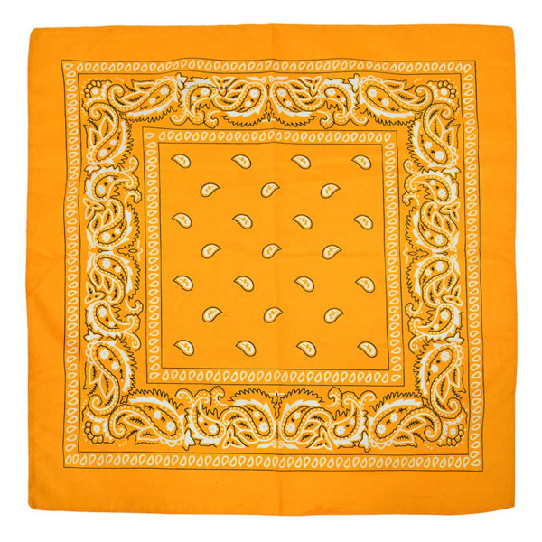 Bandana tørklæde sjal snus klud paisley mønster lys orange orange orange