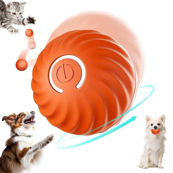 Smart Automatisk Rullande Boll | Interaktiv Hund- och Kattleksak orange