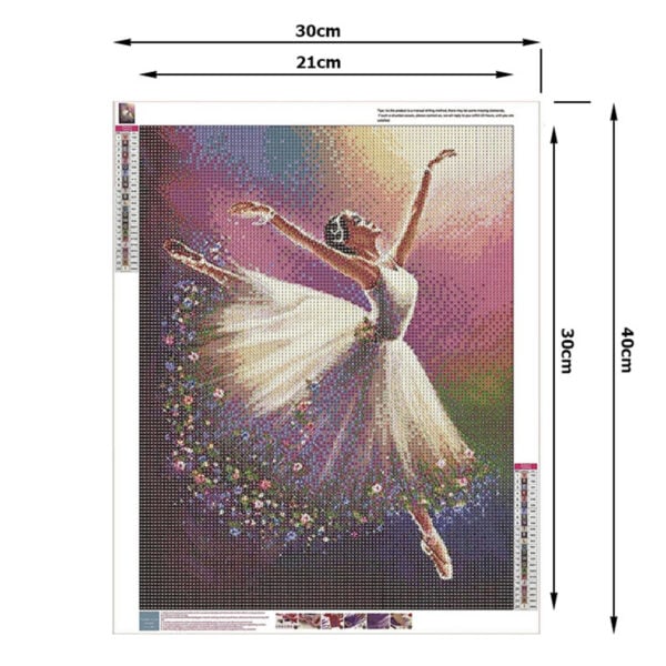 Timanttimaalaus DIY Timanttimaalaus Ballerina 30x40cm monivärinen