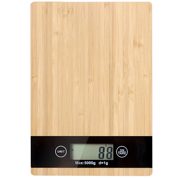 Digitaalinen keittiövaaka Letter Vaaka Bambu 5kg/1g