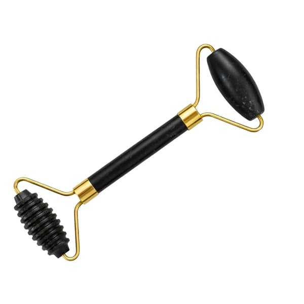 Ansiktsmassage Jade 3-i-1 med Roller och Gua Sha Svart