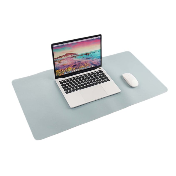Skrivebordsmatte 80x40cm PU lyse blå blå