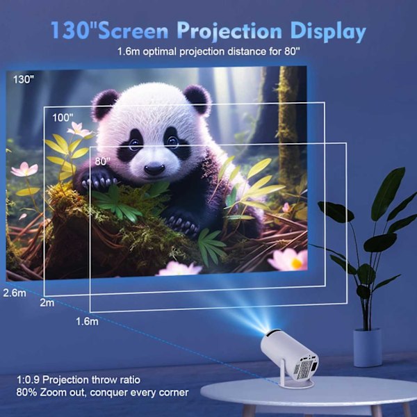Projektori Android 11 HY300 Pro Smart 4k Wifi valkoinen