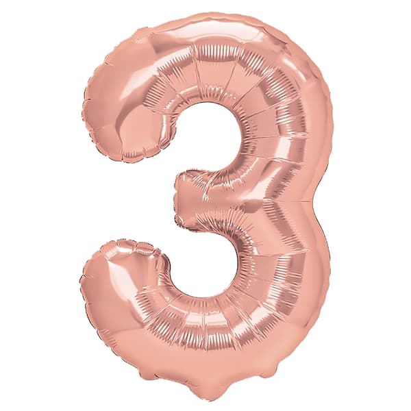 Folieballong Siffra 3 Roséguld 70 cm