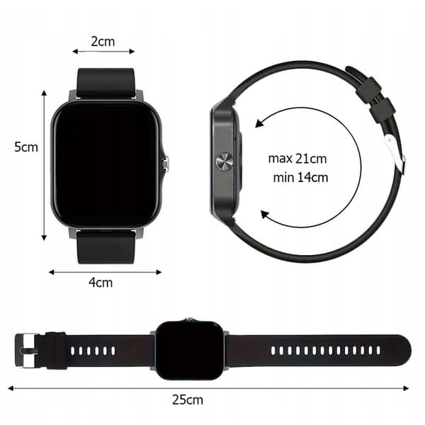 FitPro Smart Klocka med 2 Armband | Mäter Puls, Blodtryck, Sömn och Rörelse | Guld guld