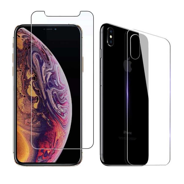 2-pakke iPhone X HD Screen Protector + beskyttelsesfilm til tilbage gennemsigtig