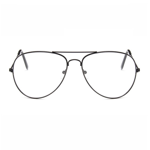 Sorte pilotbriller klart glas aviator klart glas sort