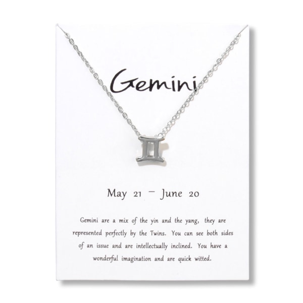 Gave Lucking Star Sign Gemini Gemini Halskæde sølv