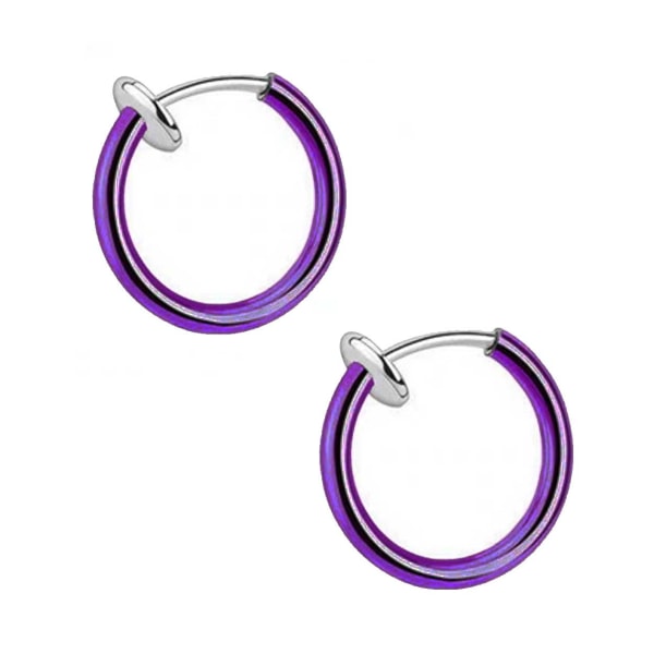 2-pack lilla falsk piercing uden hul næse ring septum lip ring lilla