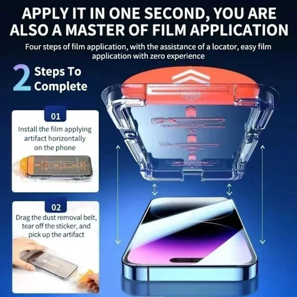 Enkel installering av iPhone X Privacy Screen Protector HD herdet glass gjennomsiktig