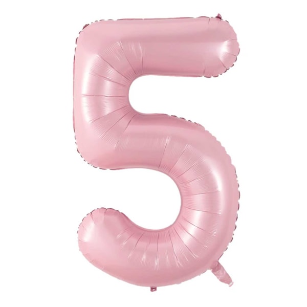 Kæmpe 102cm nummer ballon pink nummer 5 ballon pink
