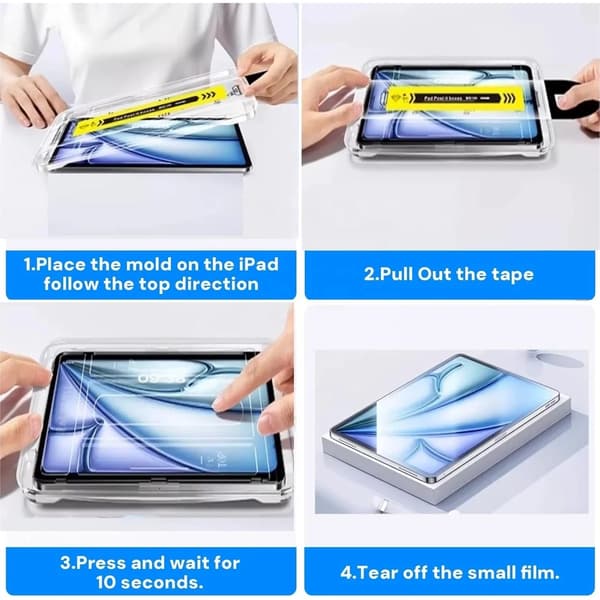 Easy Install iPad Mini 1/2/3 (7,9 tommer) Skjermbeskytter HD Herdet Glass Transparent