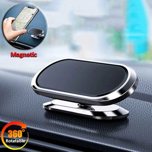 360 Rotatabel bilholder med magnet til mobil sort sort