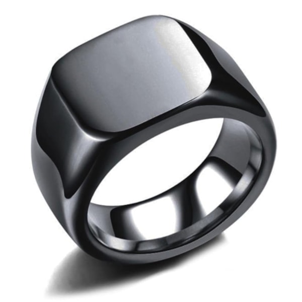 Smooth Heel Ring ruostumatonta terästä musta 9