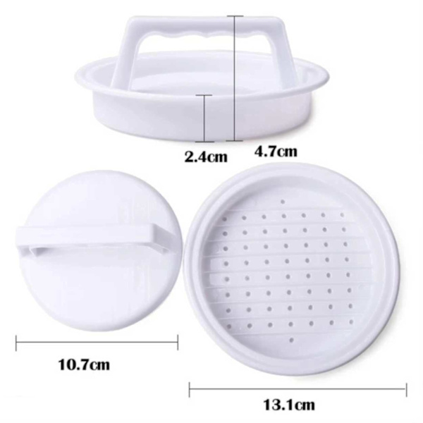Hamburger Press for Perfect Burgers - Hamburger Form Patty Maker hvit
