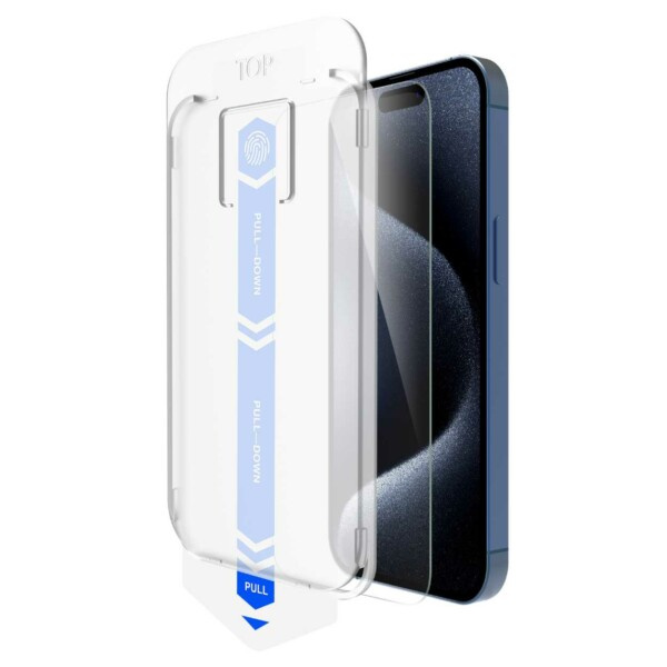 EZ Install iPhone 14 Pro Max Screen Protector HD Hærmet glas gennemsigtig