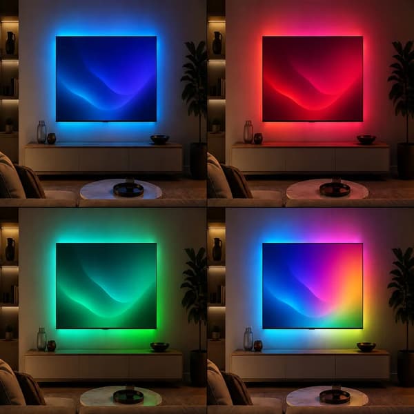 Neon LED Strip RGB 5m Bluetoothilla, sovelluksella ja kaukosäätimellä