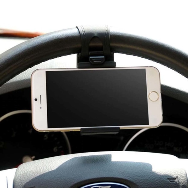 Universal Mobile Holder til Car Ratt Cykel Motorcykel Moped Styre sort