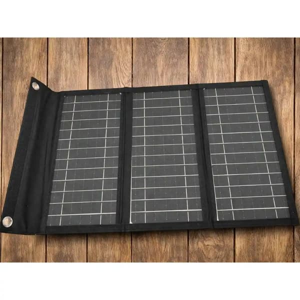 Bærbart solpanel 20W – Foldbart solcelleoplader med USB-A & USB-C til camping og rejse