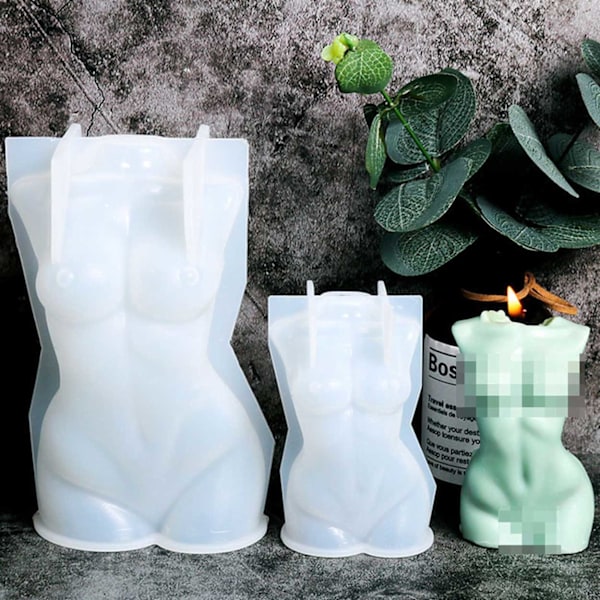 Kevyet kynttilöt Naisten vartalo 3D 8cm valkoinen