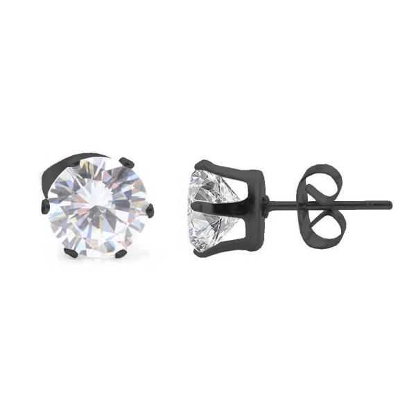 2-pakke sort krystal piercing øreringe piercing juvel - 8mm sort