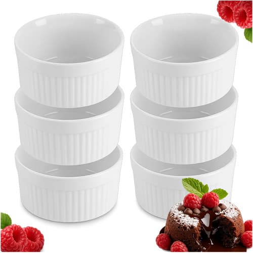 6 stk ramekiner keramiske ovnsformer suffléformer 200 ml 90x46 mm