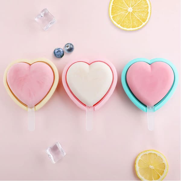 2 -Pack Ice Cream Shake Heart - Tee omat jäätelökepit kotona vaaleanpunainen