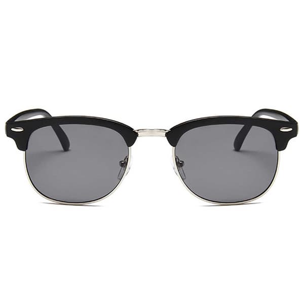 Matt Black Clubmaster solbriller Black Glass + Senile String svart