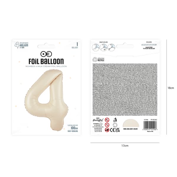 Folieballong Siffra 5 Kräm Beige 100 cm beige