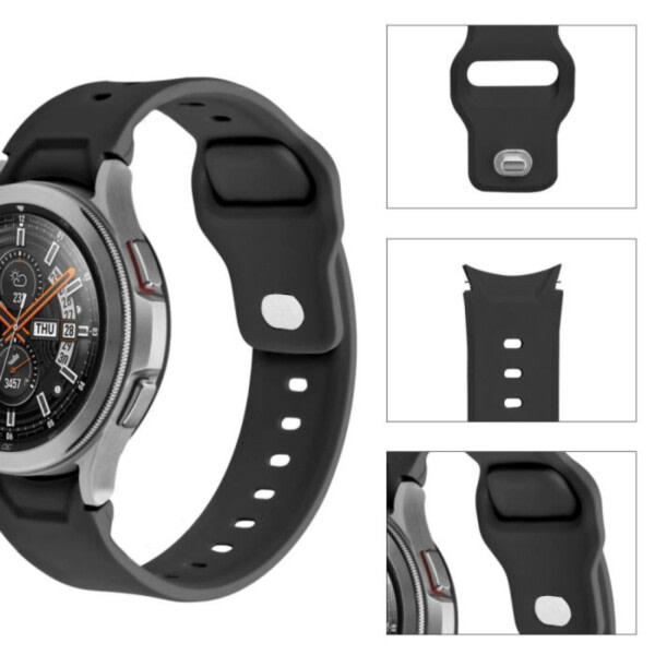 Galaxy Watch Silikonin rannekoru 20 mm 4/5 40/42/44/45 mm musta musta