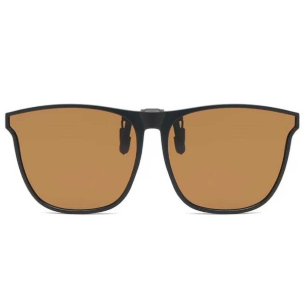 Klip -på solbriller - fastgjort til eksisterende briller - brun brun