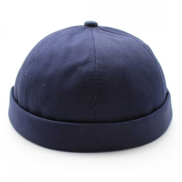 Blue Miki Hat Cap Rolled Screen Hat Beanie Docker Sotmössa blå
