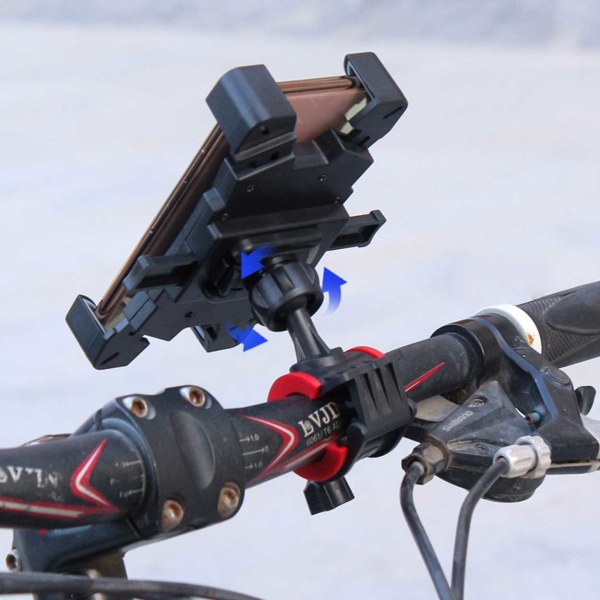 Automatisk 4,7-6.8 "Mobilholder til scooter, cykel, knallert, motorcykel sort