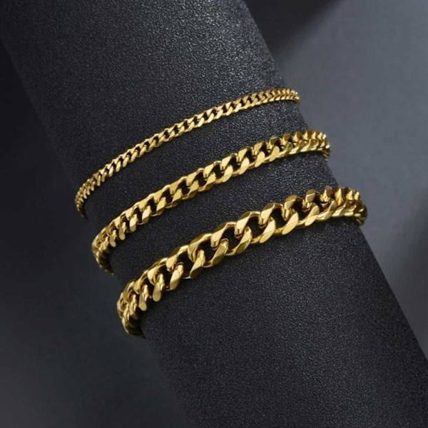 Säädettävä Pansan Link Chain -rannan kultaketju 3mm kulta