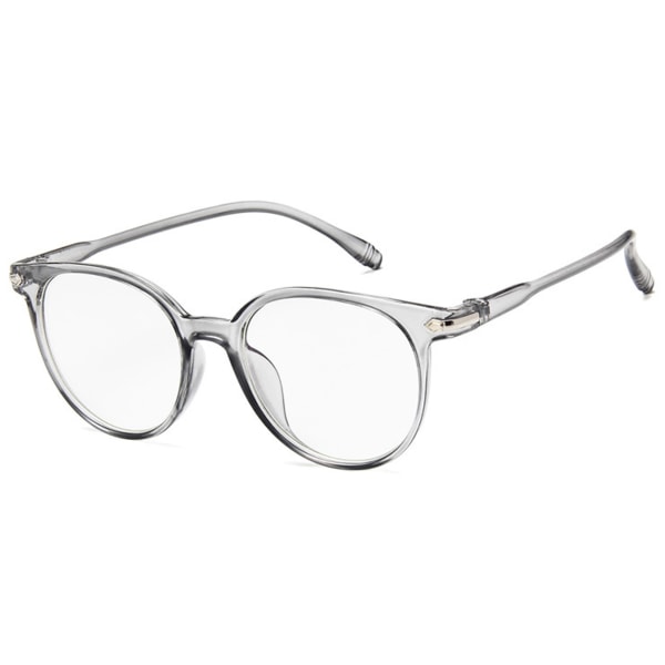 Grå Genomskinliga Glasögon Klart Glas utan Styrka Klarglas grå