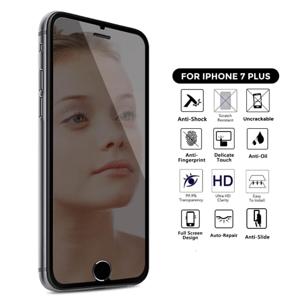 iPhone 7 Plus Heltäckande Spegel Mirror HD Skärmskydd silver