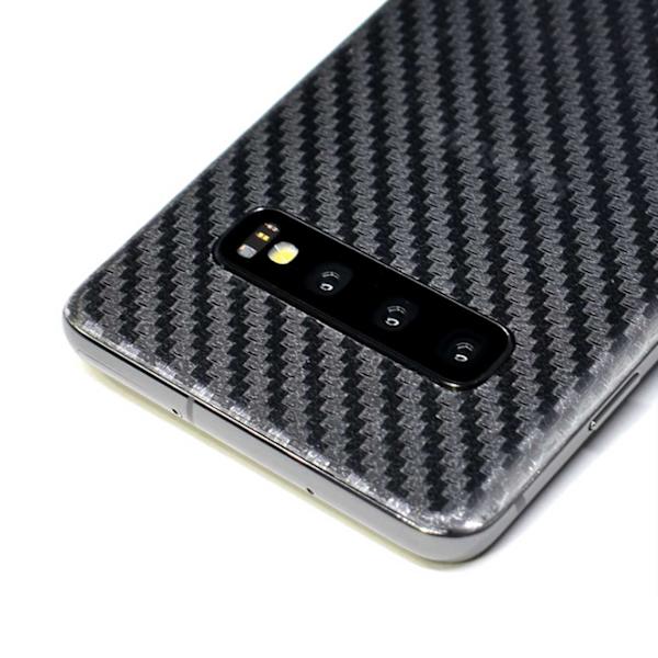 3-pack Galaxy S10 Plus Carbon Fiber Vinyl Skin Decal Beskyttelsesfilm gennemsigtig