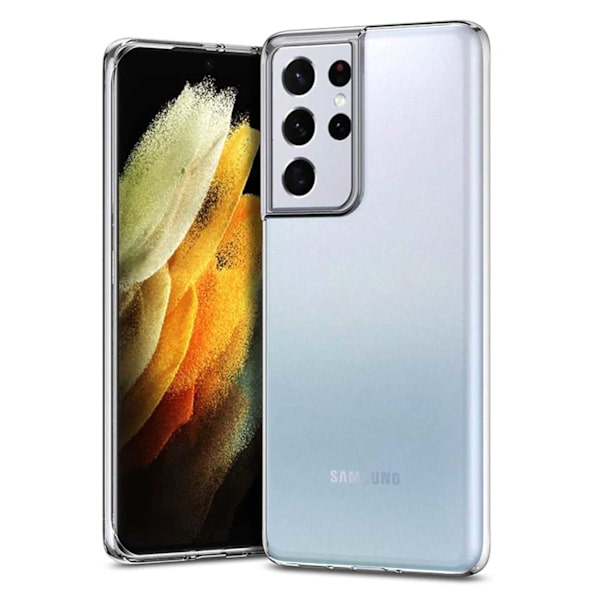 Ohut läpikuultava mobiili kuori Galaxy S21 Ultra Läpinäkymä läpinäkyvä