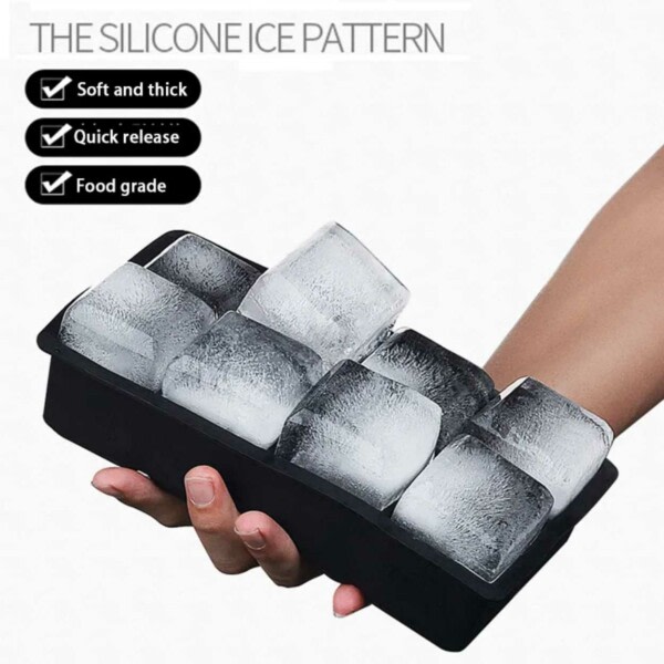 2-Pack Silikon Isform - 8 Stora Isbitar svart