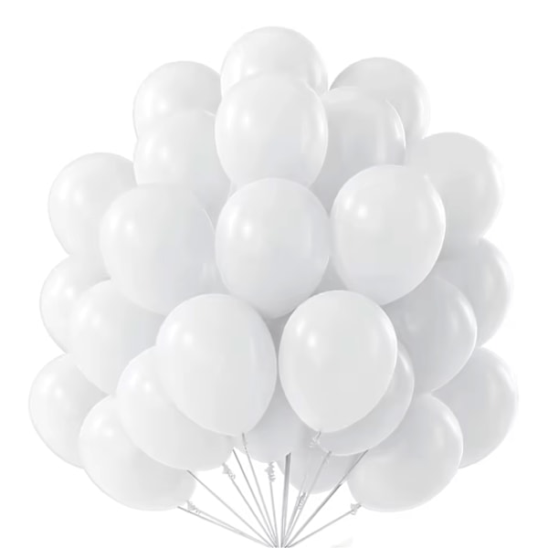 25-Pack hvite ballonger 10" 25 cm hvit