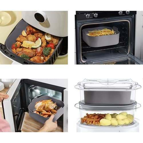 Firkantet Silikoneindsats til Air Fryer 20x20cm, Non-Stick
